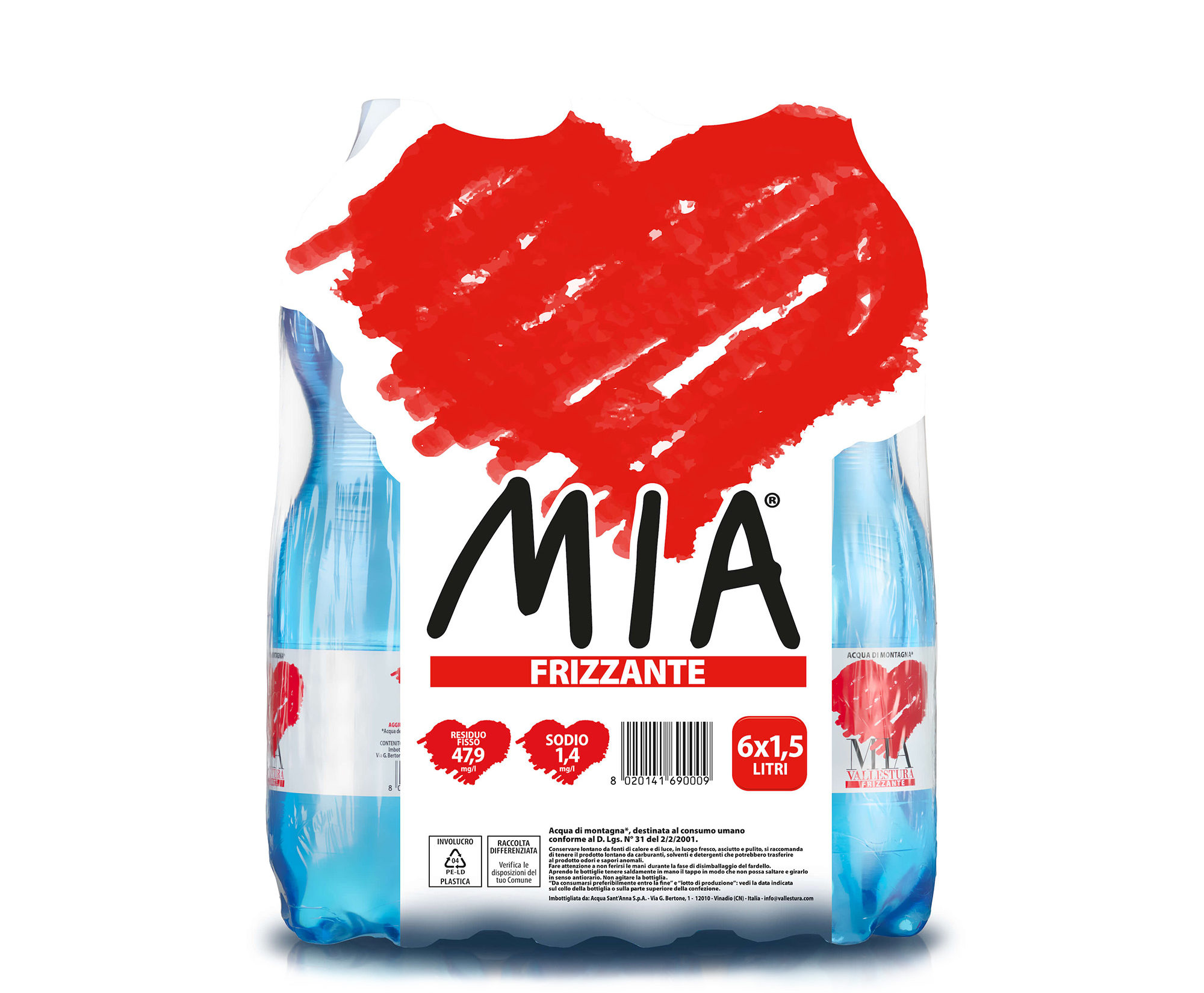 Acqua Mia Vallestura - Frizzante 1,5l 6 pezzi