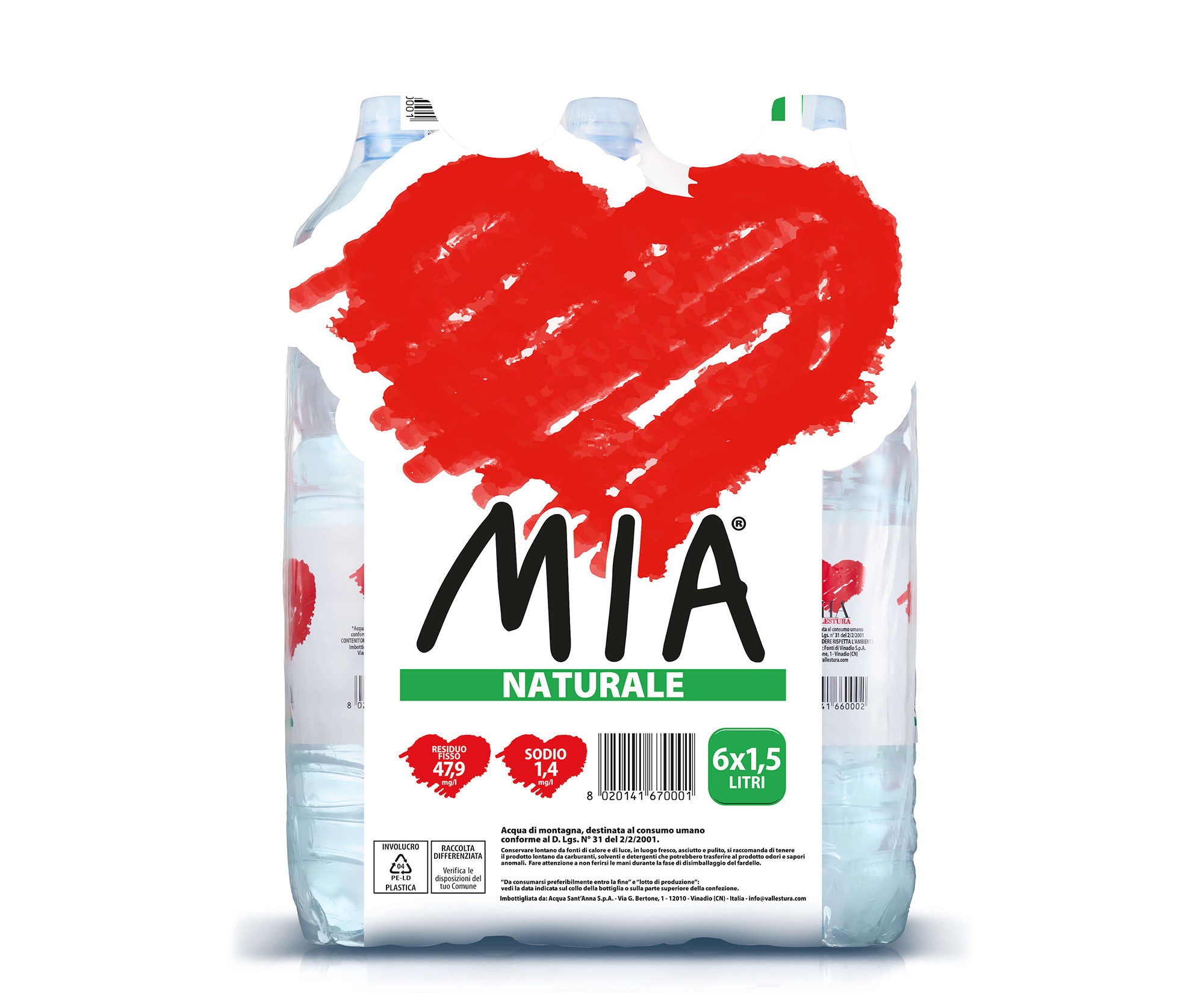 Acqua Mia Vallestura - Naturale 1,5l 6 pezzi